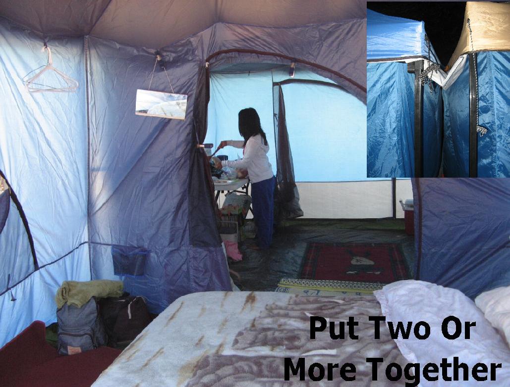 Put two or more Standing room Tents together!